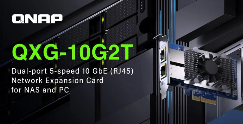 威联通发布新款 QXG-10G2T 网络扩展卡，双 10G 网口